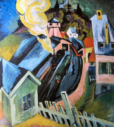 Königstein jernbanestation af Ernst Ludwig Kirchner